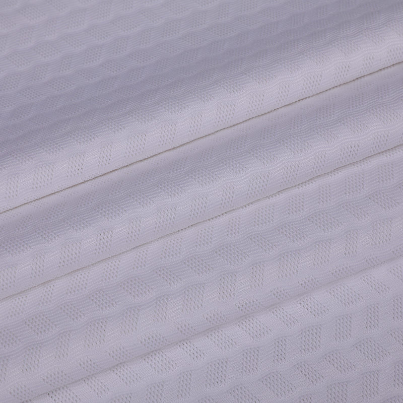 BPJ0671 VIT DIAGONAL SQUARE JACQUARD POLYESTER EMMONIA Sportkläder Tyg